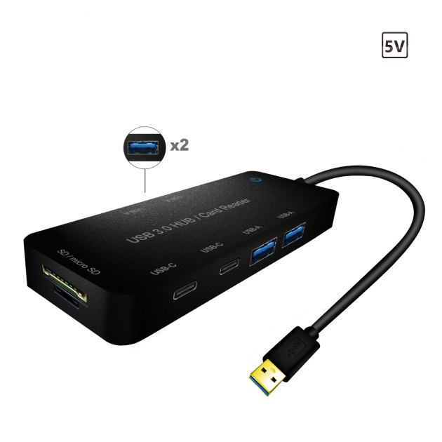 USB 3.0 to USB 3.0 AFx4 + CFx2 + SD/Micro SD Converter(5V) 2