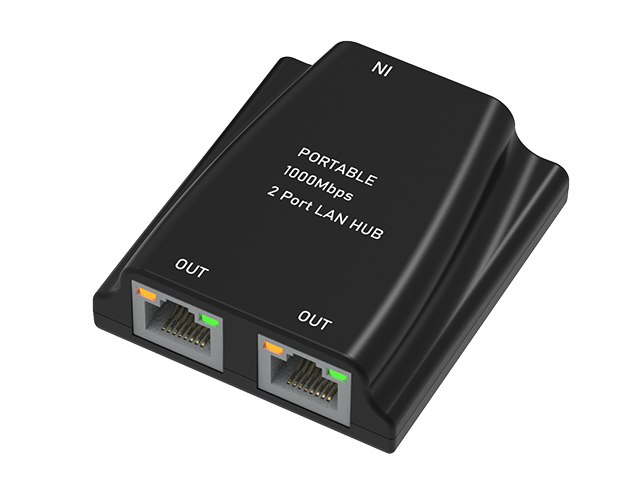 PORTABLE 2 PORT LAN HUB (1000M) 2